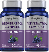 Piping Rock Resveratrol Complex 1800 mg bottle – 90 capsules, Pack of 2