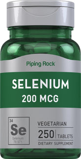 Piping Rock Selenium 200mcg bottle with 250 tablets