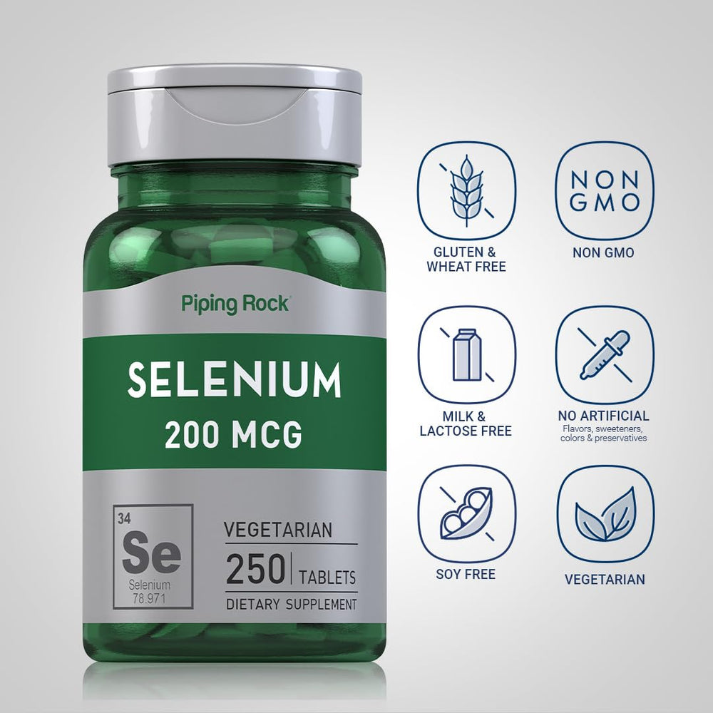 Close-up of easy-to-swallow selenium tablets