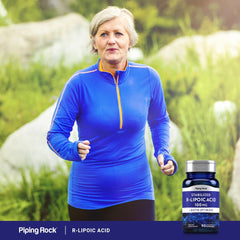 Bottle with capsules of Piping Rock Stabilized R-Lipoic Acid 100mg