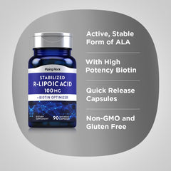 Ingredients panel for Piping Rock Stabilized R-Lipoic Acid 100mg