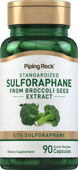 Piping Rock sulforaphane capsules bottle hero supports daily wellness with convenient packaging