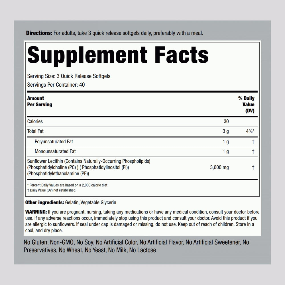 Sunflower lecithin softgel capsules close-up