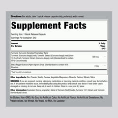 Turmeric Curcumin 500 mg capsules inside bottle