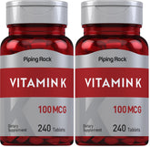 Piping Rock Vitamin K 100 mcg, 240 tablets – pack 2 hero image