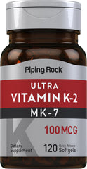 Piping Rock Vitamin K2 MK7 bottle front view with label