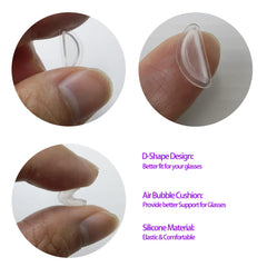 Glasses elevated by nose pads for better fit