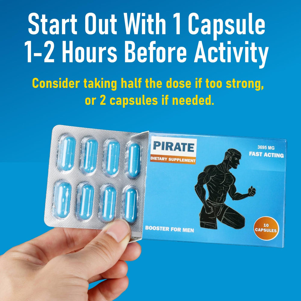 Active lifestyle shot of a man taking Pirate before workout