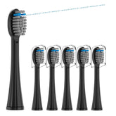 Pisoniclea 6-pack replacement toothbrush heads compatible with Waterpik Sonic Fusion SF01/SF02/SF03/SF04 (SF-Black)