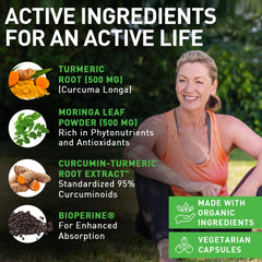 Turmeric extract label showing 95% curcuminoids