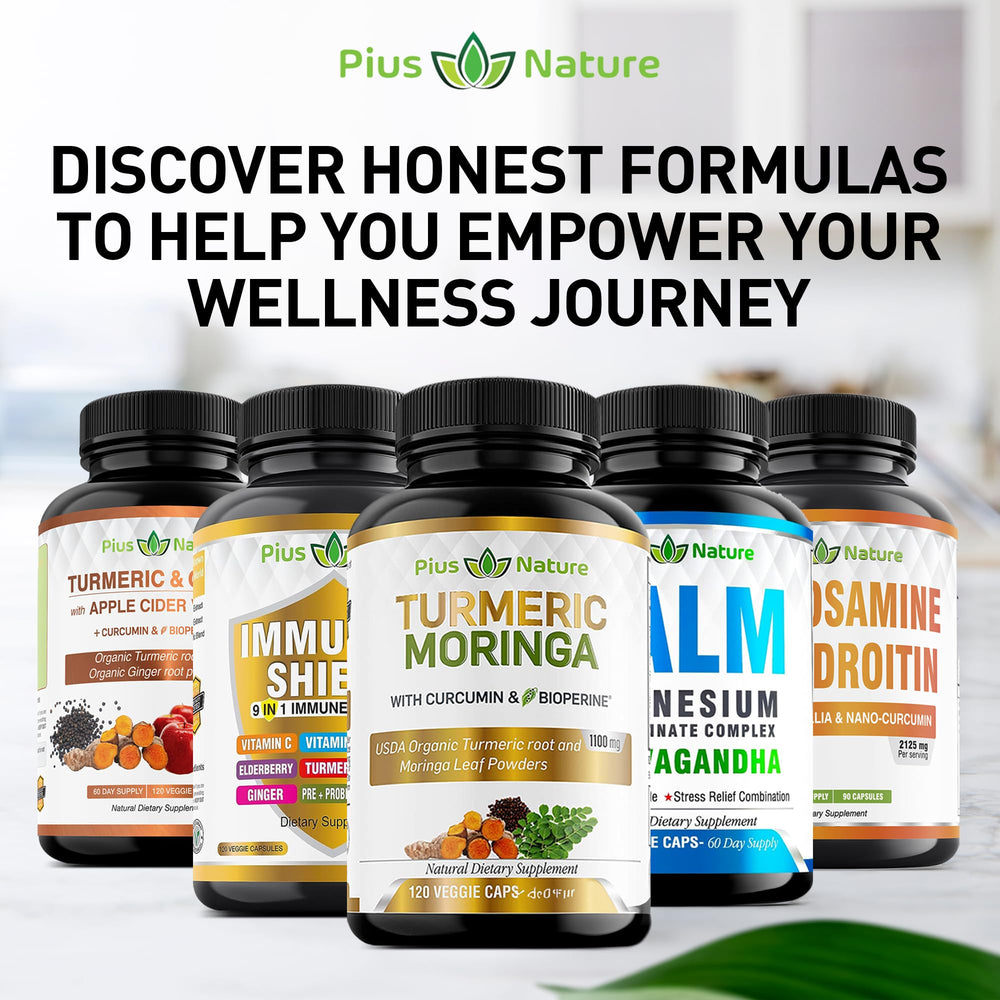 USA-made PIUS NATURE Turmeric Moringa packaging in facility