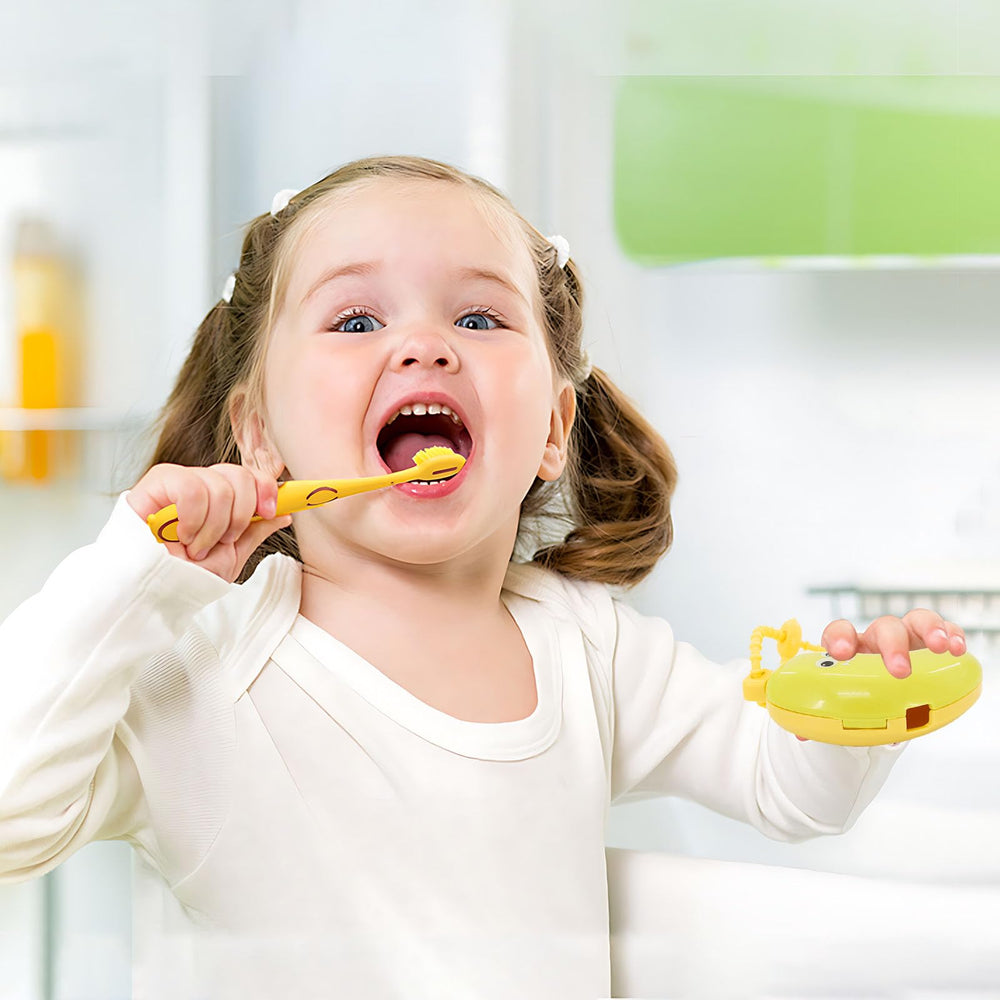 Silicone divider inside toothpaste storage compartment