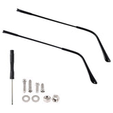 PKRFCJ black eyeglasses arm replacement showing 138mm length and 3mm width