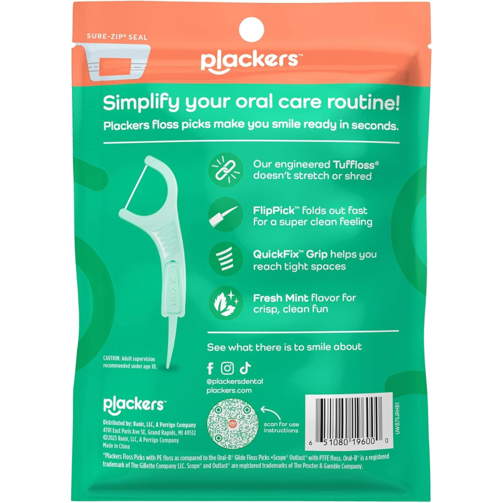 Resealable 90-count floss picks pack