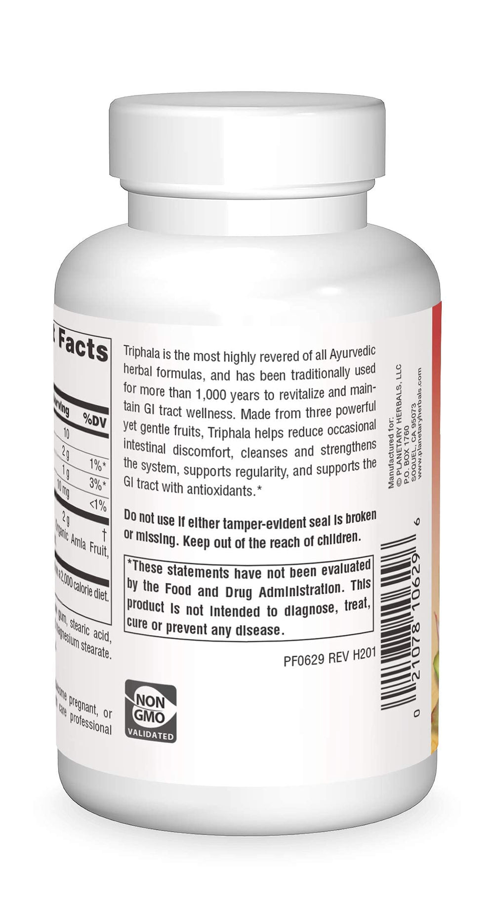 Triphala 1000mg bottle with label close-up