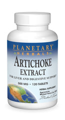 Planetary Herbals artichoke extract tablets bottle supports digestion.