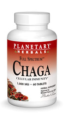 Planetary Herbals Chaga Full Spectrum bottle with tablets