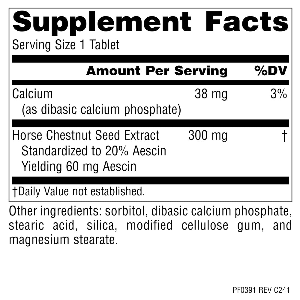 Horse Chestnut Seed Extract 300 mg yielding 60 mg aescin