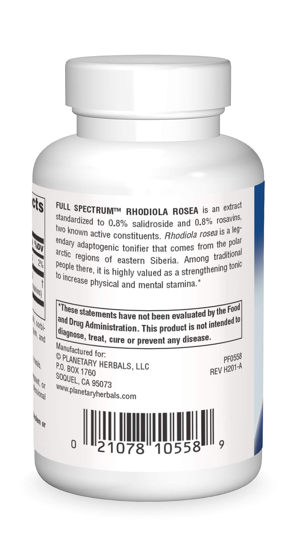 Rhodiola Rosea extract full spectrum capsules close-up