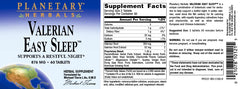 Valerian Easy Sleep bottle with hops and chamomile imagery