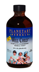 Bottle of Planetary Formulas Well Child Echinacea-Elderberry Syrup 8 fl oz