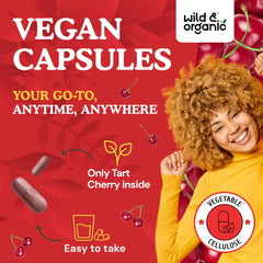 Plant-based vegetable cellulose coating on tart cherry capsules