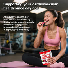 Plant-based, non-GMO beet chews in Pomegranate Berry flavor