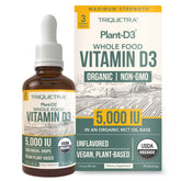 Bottle of Plant-D3 Organic Vitamin D3 5000 IU vegan drops