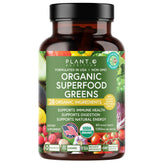 Front packaging of Plant.O Organic Super Greens capsules