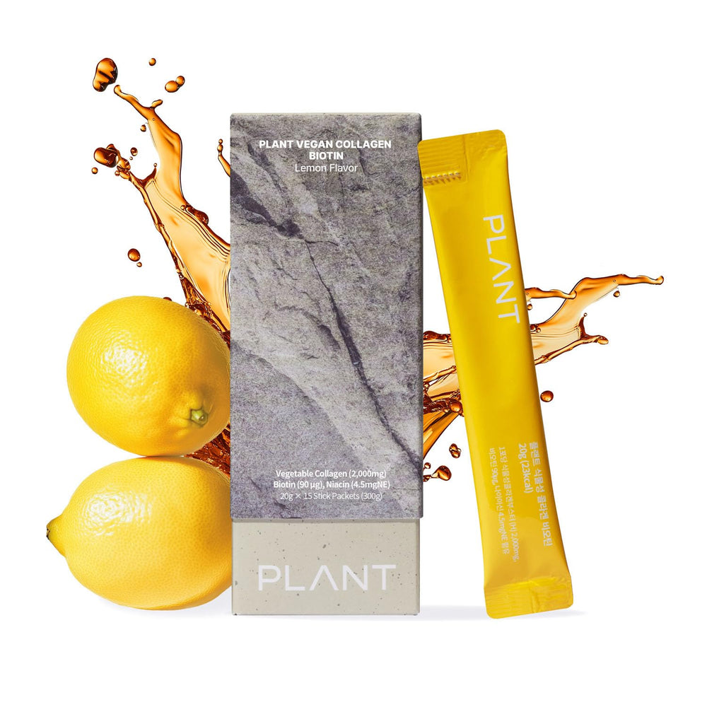 PLANT Vegan Liquid Collagen lemon-flavor stick pack front view