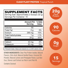 PlantFusion Clear Protein serving scoop illustrates easy-to-mix protein boost.