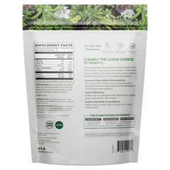 PlantFusion Clear Protein Tropical Punch glass highlights vibrant, low-calorie hydration.