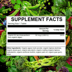 Vitamin D3 supporting bone health and calcium absorption