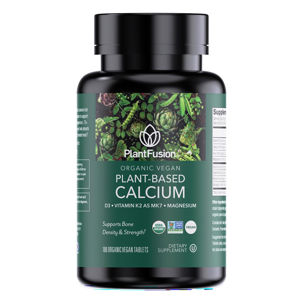 Front view of PlantFusion Organic Vegan Calcium bottle