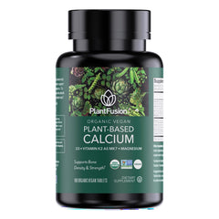 Front view of PlantFusion Organic Vegan Calcium bottle