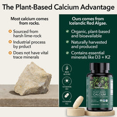 Back label showing ingredients and nutrition information for PlantFusion vegan calcium