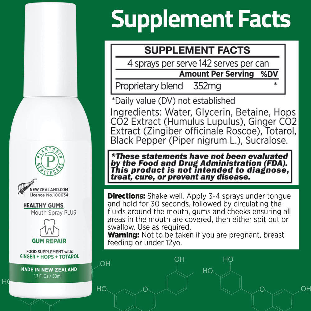 Close-up of spray nozzle and label on Plantonin bottle