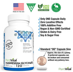 Nutritional information showing 200mg per capsule