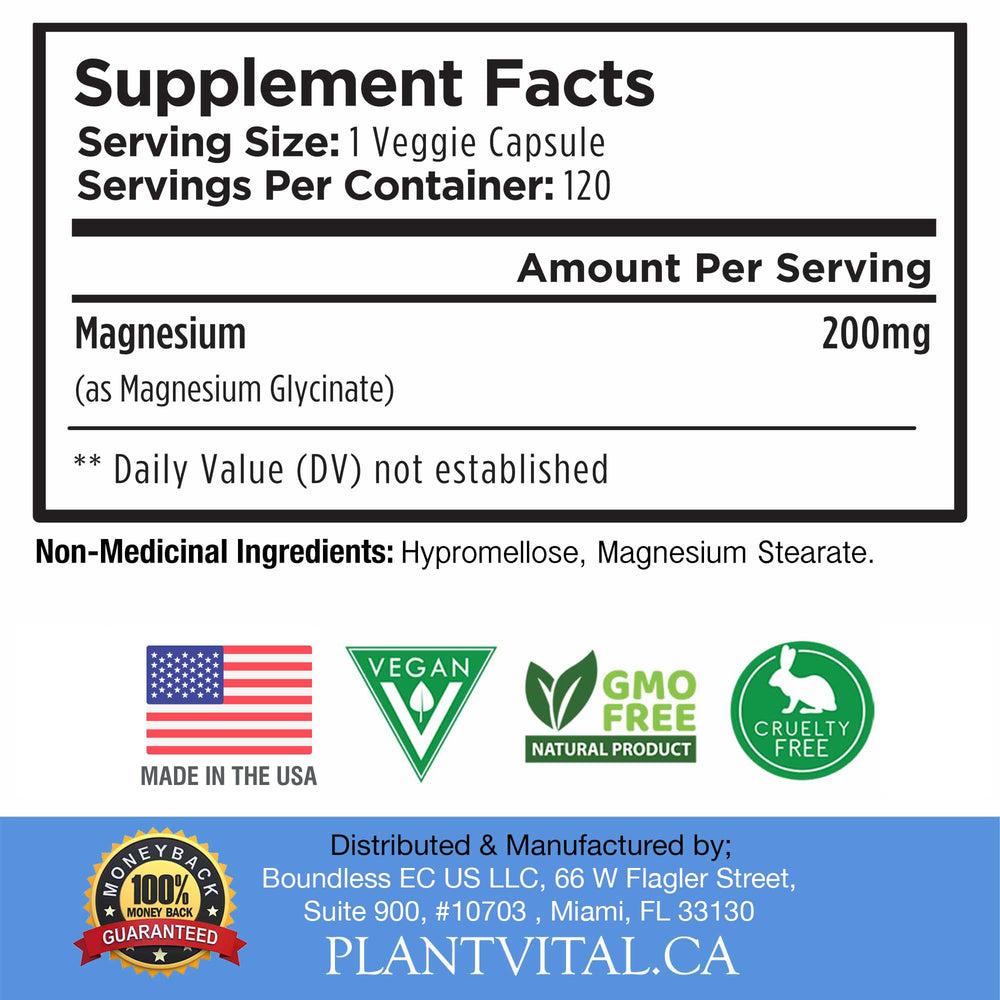 PlantVital branding on magnesium bottle