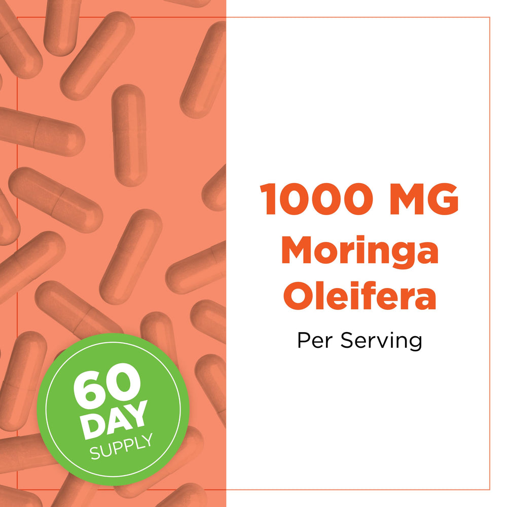 Organic Moringa capsules supporting breastfeeding and normal milk production
