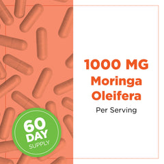 Organic Moringa capsules supporting breastfeeding and normal milk production