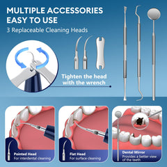 Close-up of LED ring light on dental cleaning tool