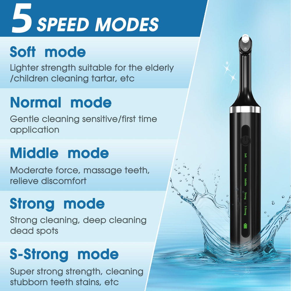 Rechargeable design with LED lighting at polishing head