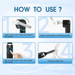 Black-colored teeth whitening kit in a compact home setup