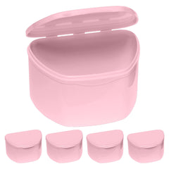 Pink PlastCare USA denture case with lid for denture soaking
