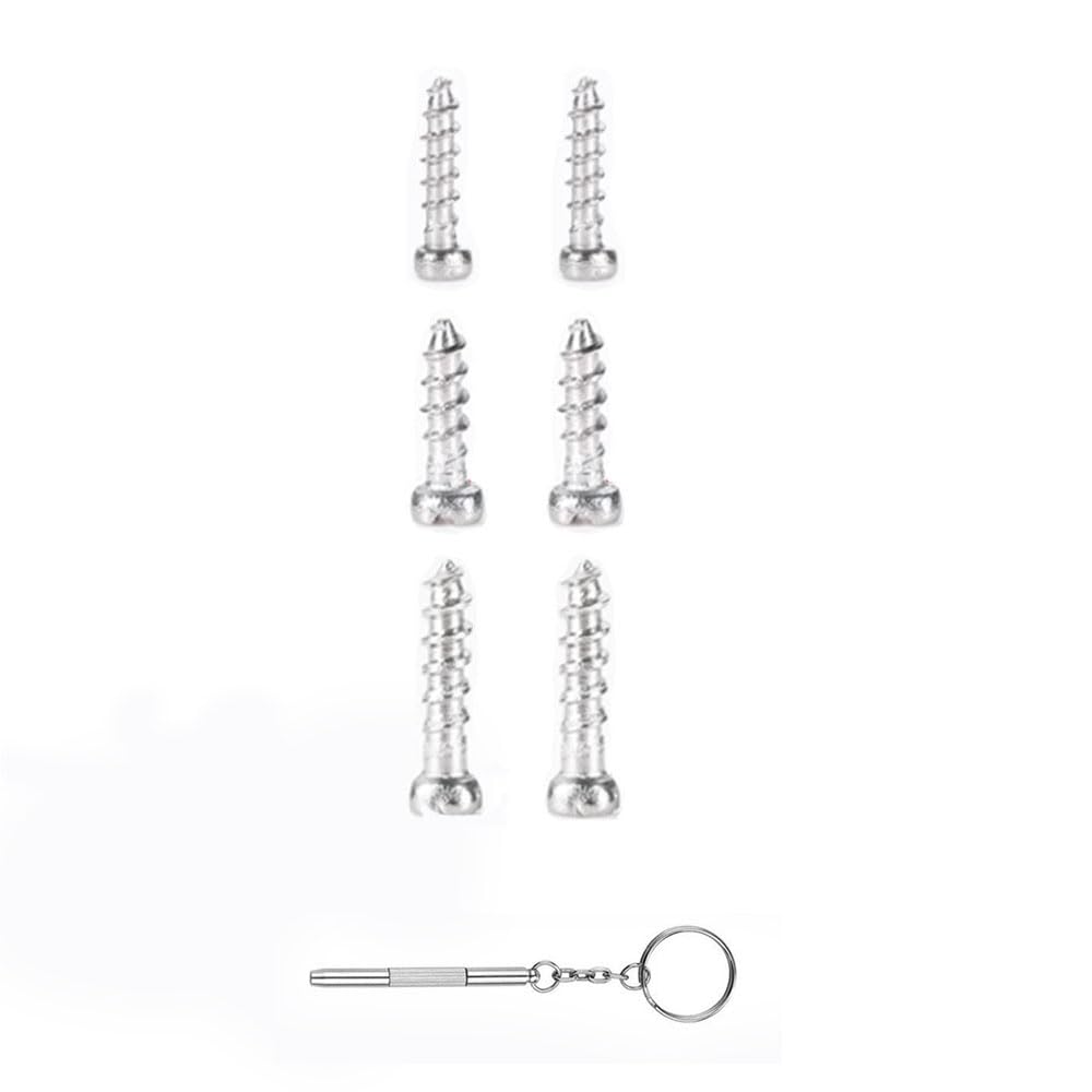 Three screw sizes with two pairs per size for eyewear