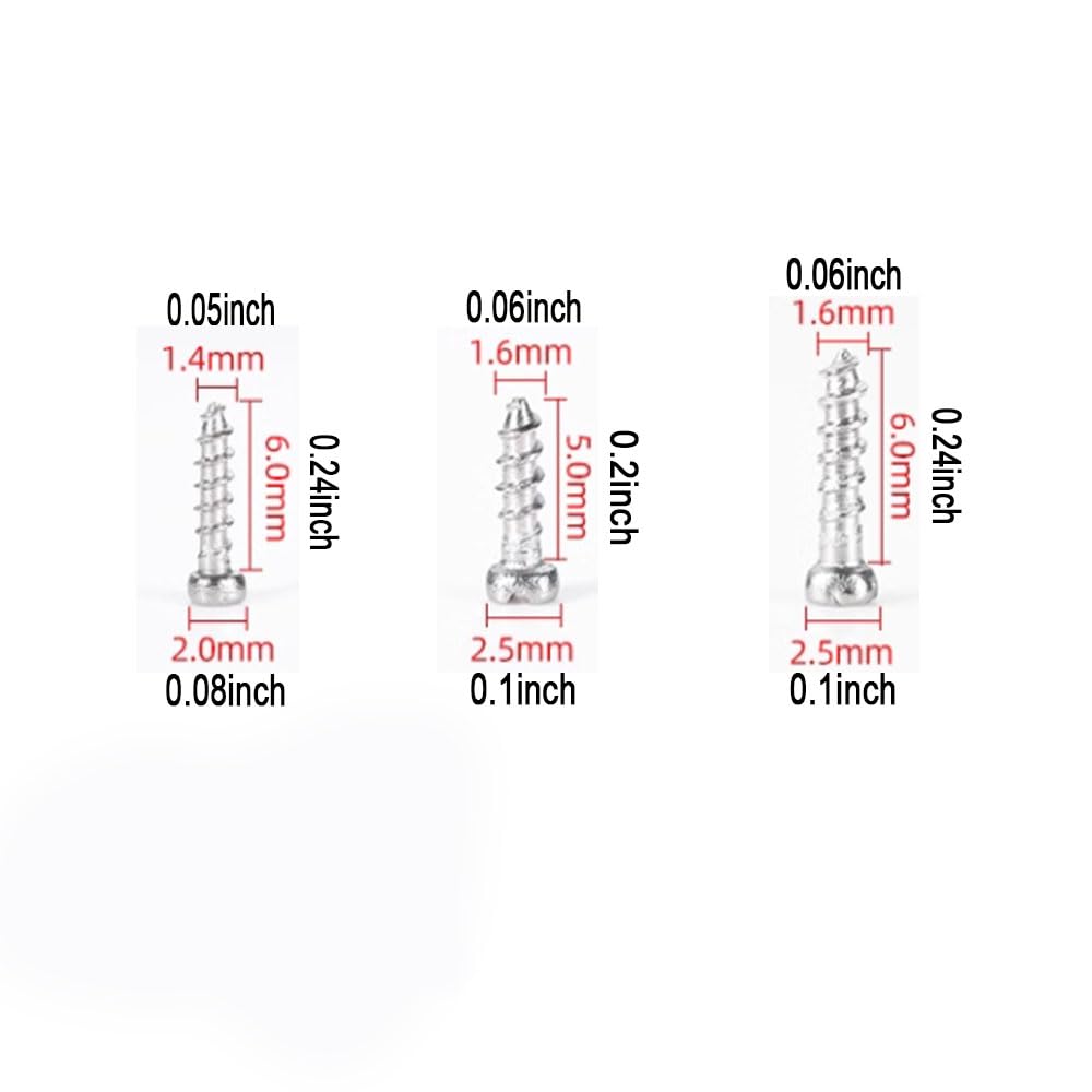 Screws for sunglasses frames and eyeglasses frames