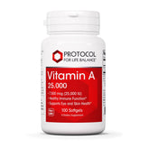 Protocol For Life Balance Vitamin A 25,000 IU bottle – 100 softgels