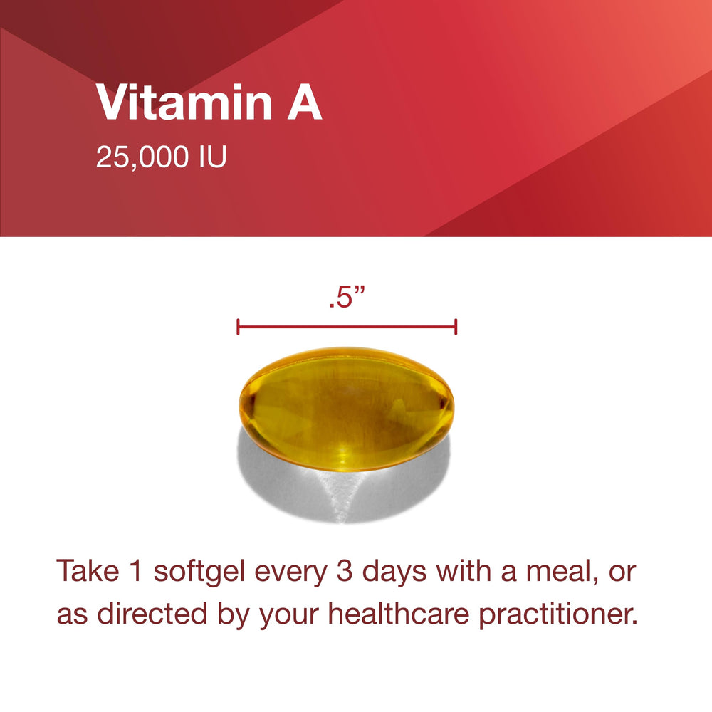 Product label detail showing Vitamin A 25,000 IU