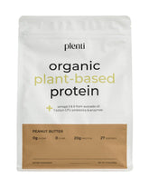Plenti Peanut Butter flavor plant-based protein powder 2 lb container